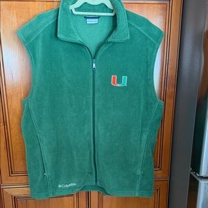 Columbia Miami hurricanes Fleece Vest with Embroidered Logo